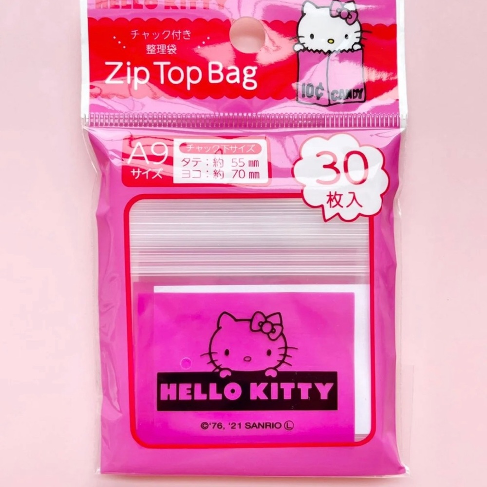 Sanrio Hello Kitty 30 / A9 Clear Pink multi purpose zip top bags